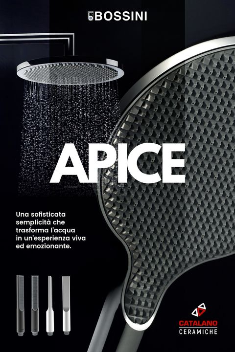 La collezione #Apice Bossini Shower Systems  eleva un’azione quotidiana a momento di benessere attraverso la bellezza delle forme e la semplicità del suo utilizzo.