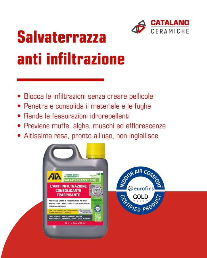 💧 Dì addio alle infiltrazioni!
Con Salvaterrazza® Eco proteggi e ripari